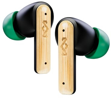 Marley Little Bird True Wireless Bluetooth Kopfhörer – IPX4 Kopfhörer kabellos mit Mikrofon, 24 Stunden Wiedergabezeit, In-Ear Ohrhörer klein, USB-C-Schnellladecase, Schwarz