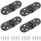 Roellgs 4 Pieces Folding Flap Hinges, Folding Table Butler Tray Flap Hinges, Stainless Steel with Screws for Cabinet Furniture (Black)