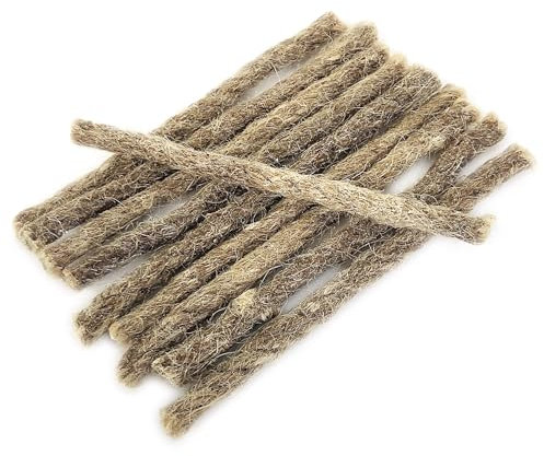 BORDERLAND BUSHCRAFT Waxed Jute Rope Fire Tinder - Firestarter Paraffin Wax Infused Waterproof Hemp Cord - Camping EDC Essential, Survival Equipment - Pack of 10