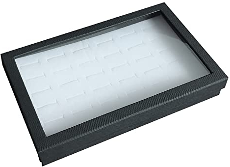 Damen-Ohrring-Anhänger, personalisierte Ohrringe, Staubaufbewahrung, mit Deckel, kreativer Fenegrin, 36 Bit-Ring-Nieten, multifunktionale Verpackungsbox, Ohrring-Anhänger für Frauen (Weiß,