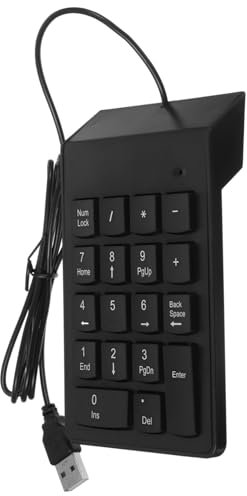 Gadpiparty Clavier Numérique USB à 19 Touches Mécanique Compact pour Ordinateur Portable Utilisateurs Financiers Couleur Noire Connexion Filaire Fiable