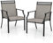 COSTWAY Garden Chairs Set of 2, Outdoor Metal Frame Texteline Dining Chairs with High Back and Armrests, All-Weather Patio Bistro Chair Deck Seats for Backyard Lawn Porch (Coffee, 66 x 61 x 91 cm)
