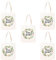TRIXES 5er-Pack Team Bride Floral Canvas-Tragetasche – Essentials für die Hochzeit, den Junggesellinnenabschied, die Brautparty – 100% Baumwolle – 26 cm x 33 cm