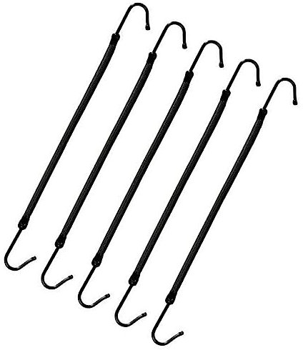 CLSSLVVBN 5 Pieces Elastic Hook Hair Tie Styling Ponytail Holder Lightweight Retro Fashion Hair Cord Bungee Bands Smooth Surface, Black