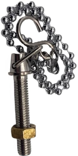 Aretro Chrome 450mm 300mm 18' 12' Replacement Bath Sink Basin Ball Chain with Stay for Bath Sink Basin Plug (300mm 12' Chain with Stay)