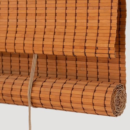 zcru004 Naturel Stores à Enroulement Bambou Bambou Fenetre Store Venitien Occultant Protection,Personnalisable (90x90cm)
