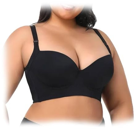AIZONGWL Immediatelyi-Us Bra, 2024 New Comfortable Back Smoothing Bra, Women Deep Cup Bra Hide Back Fat, Sculpting Uplift Bra (Black,42/95B)