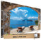 TRIOSK Große Motivplane Sichtschutz Zaunblende mit Motiv Balkon Liegestühle Meer Blick Motivbanner Garten Deko Plane Blickdicht für Zaun Terrasse Gartenzaun Zaunplane PVC 340x173 cm