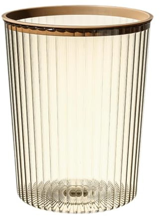 Milageto Poubelle corbeille élégante Simple robuste polyvalente avec rayures verticales poubelle porte-papier pour dortoir universitaire, jaune