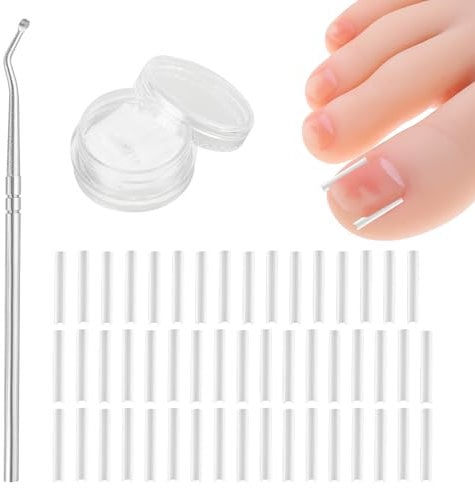 (50+1) Pcs Ingrown Toenail Treatment Corrector Set, Professional Pain-Free Ingrown Toenail Removal Kit with Toenail Lifter, Toenail Straightener Strip for Men Women, Easy Fixed Ingrown Toenail Tool