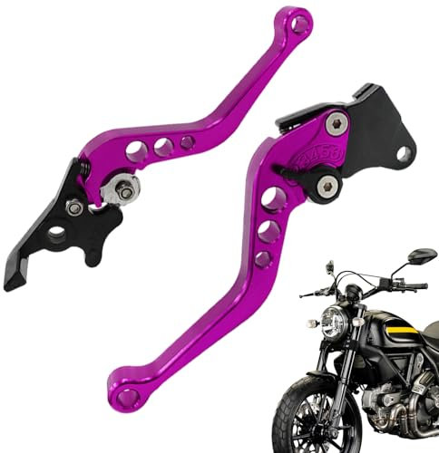 Lainiaoly Leviers De Frein D'embrayage De Moto, Levier Moto, Ensemble D'embrayage À Réglable, Maitre Cylindre Frein AvantMoto, Frein De Guidon Universel En Aluminium CNCPour MotoCross, Violet