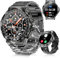 Rogbid Stahl Gear Smartwatch Herren mit Telefonfunktion Metallband 1,85 AMOLED IP69 Wasserdicht Militär Smart Watch Outdoor Uhren Herzfrequenz Schlafüberwachung 120+ Sportmodi Fitnessuhr für Android