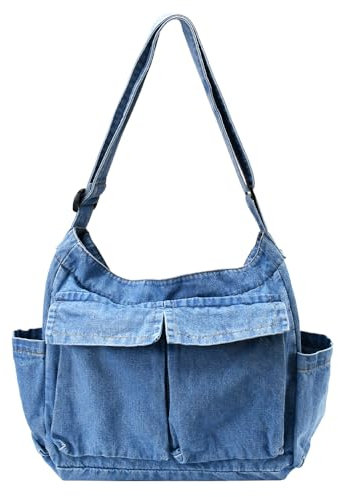 EUIEUT Kuriertasche aus Leinenstoff Canvas Messenger Bag Segeltuchtasche Umhängetasche Crossbody Bag mit Mehreren Taschen Vintage Handtaschen Freizeittasche mit groß Fassungsvermögen für Alltag
