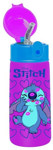 Gourde conçue pour STITCH, Gourde thermique en acier inoxydable, intérieur extérieur, maintien de la température jusqu'à 24 h, bouteille isotherme