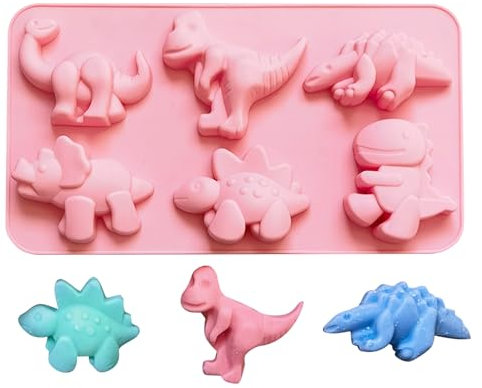 1 Pcs (6 Cavity) Silicone Moul-d Dinosaur Cake MOL-d SOA-p Moulds Jelly Moulds for Children Chocolate MOL-d for Cake Pudding Candy Chocolate.