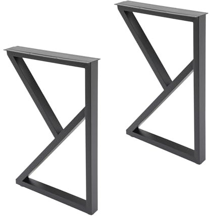 Lot de 2 pieds de table - 200 kg - 45 x 70 cm - Protection antidérapante en forme de K - Avec patins en plastique réglables - Pieds de table amovibles - Pieds de table - Pieds de bureau - Utilisable