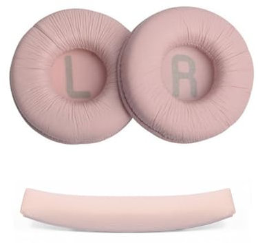 Lot de 3 coussinets de tête compatibles avec JBL T450/T500 BT, Tune600, 510BT, JR300,70 mm et coussin de bandeau pour Tune600 (rose)