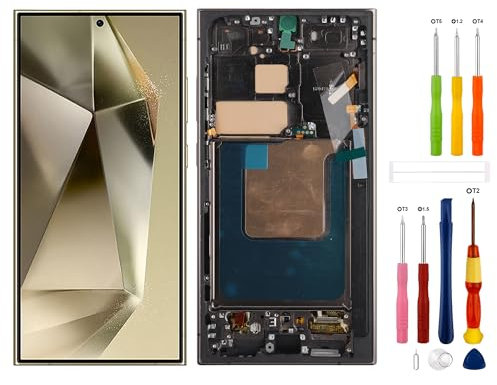 OLED Display, kompatibel mit Samsung Galaxy S24 Ultra S928U ((mit Fingerabdruck)), Touchscreen-Digitizer mit Reparaturwerkzeugen