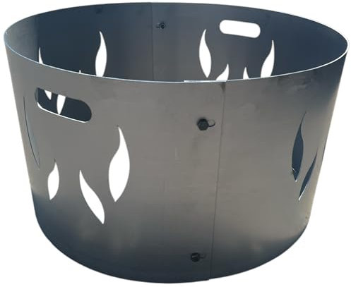 Brasero pare-étincelles 100 cm – 2 pièces en acier non traité, patine antirouille, protection sûre contre les étincelles avec poignée pour jardin et terrasse, convient pour brasero de 100 cm de