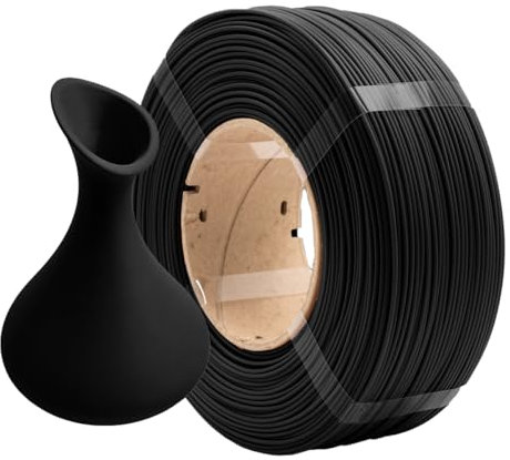 AzureFilm PLA Matte HS Refill Filament 1,75 mm – 1kg Nachfüllpackung – Hochgeschwindigkeitsfähig & robust – Kompatibel mit AzureFilm Master Spool & Bambu Reusable Spool (Schwarz, 1kg)