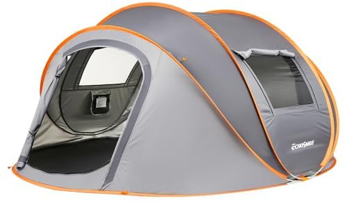 EchoSmile Pop up Zelt 4-8 Personen, Wurfzelt Wasserdicht mit 2 Belüftungsfenstern, Familienzelt & Campingzelt für Picknick, Wandern und Outdoor Aktivitäten