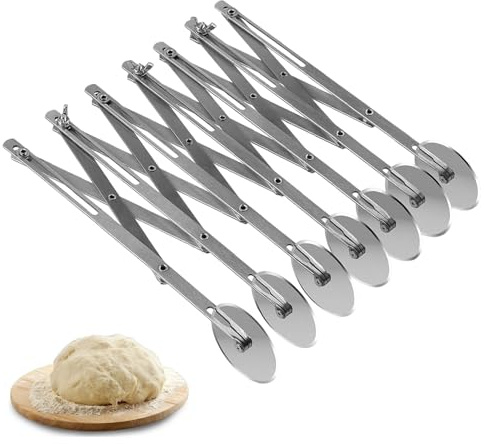CHSEROK Teigrad Teigschneider Teigteiler Teigrädchen, 7-Gang verstellbar, robust & langlebig, für Pizza, Teig, Pfannkuchen