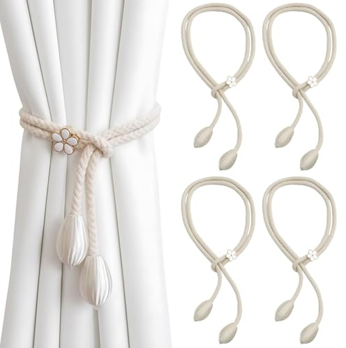 ZocRjvN 4 Raffhalter Für Vorhänge, Vorhang Raffhalter, Gardinen Raffhalter, Vorhanghalter, Gardinenhalter Raffhalter, 4 Stück, Praktische Halterung Für Gardinen Und Vorhänge