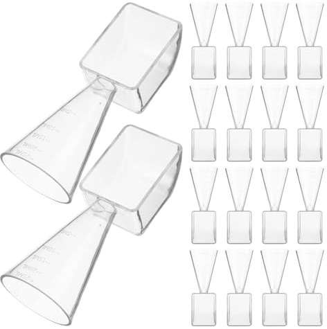 COLLBATH 20pcs Plastic Measuring Cups for Clay Mask Reusable Measuring Scoop Funnel Gram Scale for DIY Facial Mask Multi Purpose Kitchen Spoons