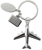 Wailike Schlüsselanhänger Flugzeug - Reise Glücksbringer & Weltreise Geschenk für Damen & Herren - Metall Anhänger mit Globus & Reisepass - Abschiedsgeschenk für Kollegen & Freunde