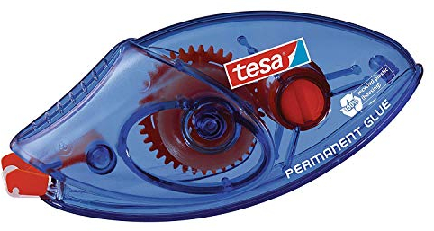 tesa Roller Kleben Permanent ecoLogo Einwegroller - Umweltschonender Kleberoller mit reißfestem PET-Band - 8,5 m x 8,4 mm