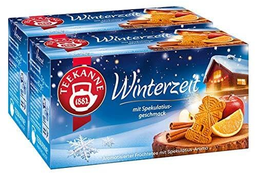 Teekanne Wintertee Winterzeit, Früchtetee mit Spekulatiusaroma, 2er Pack (2 x 20 Teebeutel)