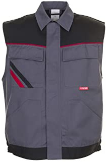 Planam 2362068 Highline Weste, Schiefer/Schwarz/Rot, Größe 68