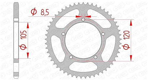 Stahl-Kettenrad AFAM 420-50Z (Silber)