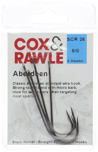 Cox & Rawle Aberdeen Sea Fishing Hooks - Black Size 6/0