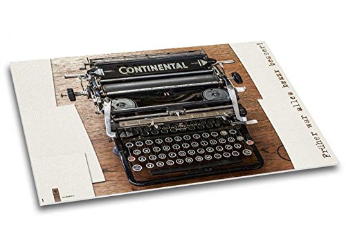 Früher war alles besser - XL Schreibtischunterlage Schreibunterlage Vintage Schreibmaschine braun beige Papier 65 x 48 cm groß 40 Blatt