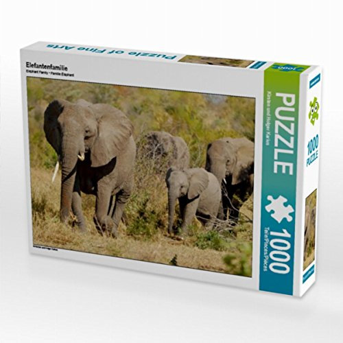 CALVENDO Puzzle Elefantenfamilie 1000 Teile Puzzle quer | 1000 Teile Lege-Größe 64 x 48 cm Foto-Puzzle für glückliche Stunden