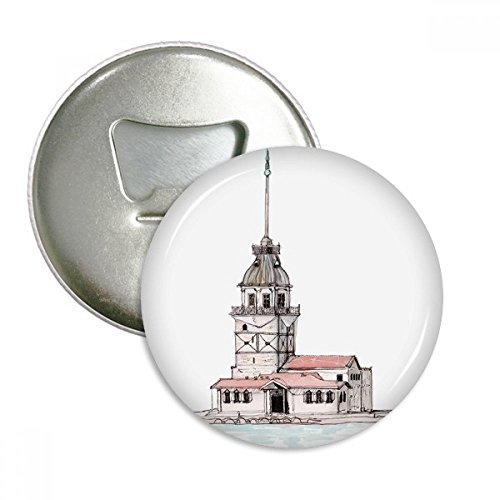 Maiden 's Tower in Istanbul Türkei rund Flaschenöffner Kühlschrank Magnet badge Button 3 Geschenk