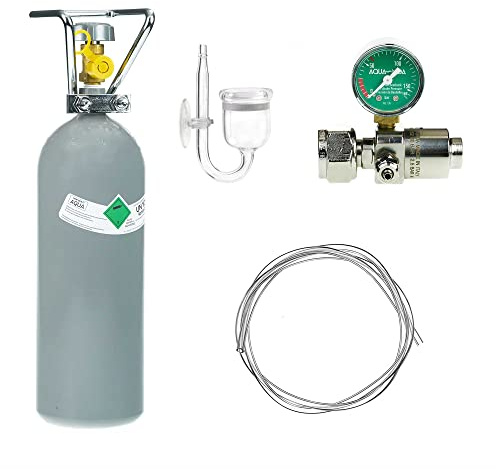 Guemmer products CO2 Anlage Aquarium Komplett-Set Basic mit 2kg Mehrwegflasche für Aquarien, gefüllt, NEU - Verschiedene Varianten beachten