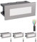 ledscom.de 4 Stück LED Treppenlicht/Wandeinbauleuchte für innen und außen, eckig, edelstahl, 123 x 60mm, kaltweiß