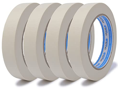 gws 4 Rollen Maler-Kreppband zum Abkleben, Abdecken, für präzises abkleben bei Malerarbeiten 19 mm x 50 m