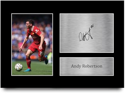HWC Trading Andy Robertson A4 Ungerahmt Signiert Gedruckt Autogramme Bild Druck-Fotoanzeige Geschenk Für Liverpool Fußball Fans