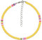 Bracelet de Cheville Perlé Pied Cheville Perles Colorées en Couches Bijoux de Plage Dété pour Femmes Filles (Jaune)
