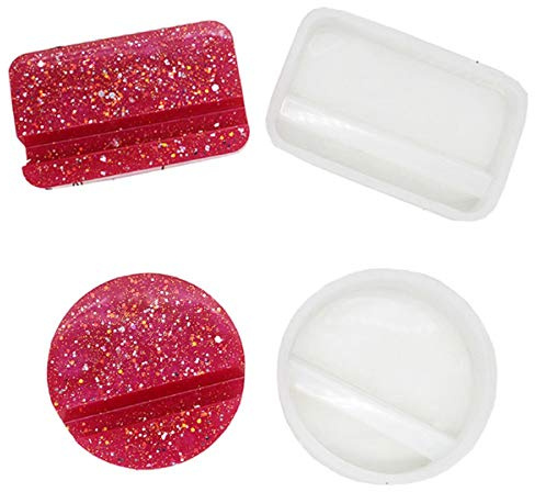 2 Pieces Phone Socket Silicone Mould Phone Holder Resin Mould Epoxy Mould DIY Resin Casting Silicone Mould Crystal Mobile Phone Holder Resin Mould Silicone Casting Moulds Jewellery Making