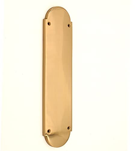 302 mm x 72 mm latón pulido estilo victoriano sólido latón fundido con forma de dedo para puerta, placa de empuje de 9 mm de grosor
