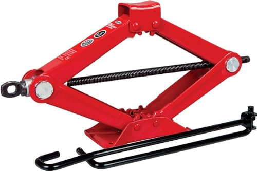 Start - Scherenwagenheber 1T mit Griff | Kompakt & robust für Autos | Hebekapazität bis 1T | Ergonomischer Griff | Tragbar & langlebig | Ideal für Notfälle, Metall
