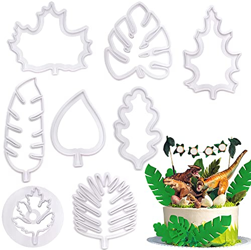 8 Stück Tropical Leaf Icing Ausstecher Formen Set für Kuchen Dekorieren Mini Kunststoff Fondant Icing Form DIY Backwerkzeug