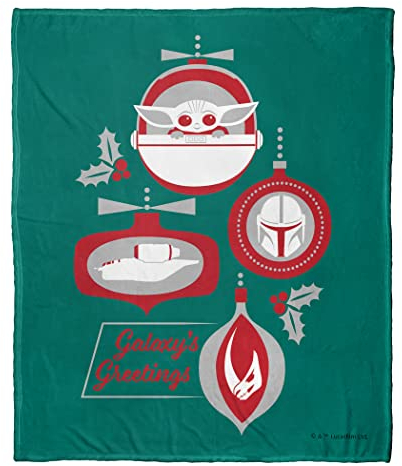 Northwest Star Wars – The Mandalorian Silk Touch Überwurfdecke, 127 x 152,4 cm, Grogu Greetings