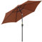 Outsunny Knickschirm Sonnenschirm Gartenschirm Marktschirm mit Handkurbel Alu 180/㎡ Polyester Stahl Kaffee Ø2,6 x 2,35 m