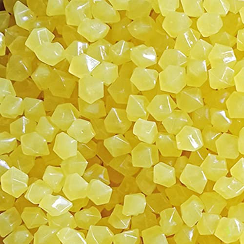 MOCNT 500 Stück Leuchtstein Leuchtende Steine Garten im Dunkeln Leuchten Kieselsteine Leuchtkiesel Floureszierende Steine für Garten Aquarium Dekoration Gelb 14x11mm