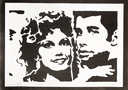 moreno-mata Echtes Handgemachtes Graffiti Grea... Filme Aesthetic Poster & Kunstdrucke Bilder John und Olivia Plakat Handmade Deko Wandbilder Wohnzimmer Wanddeko Geschenke für Männer und Frauen